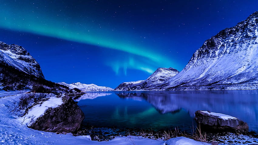 the sky, night, northern lights, iceland, winter, 1366 X 768 Resolution HD wallpaper