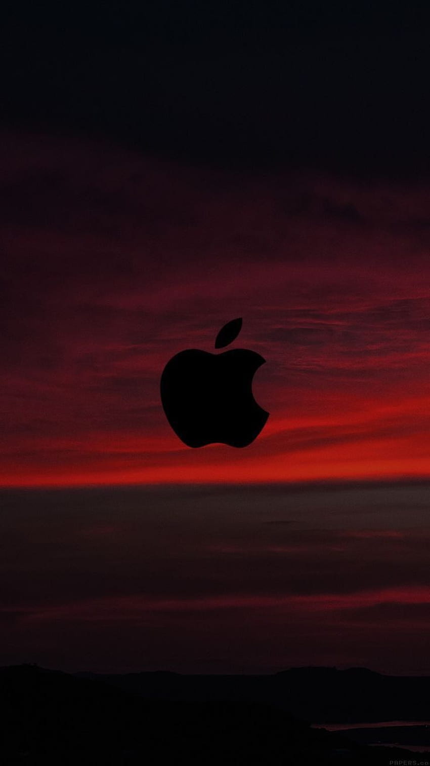 Red, Sunset, Sky, Logo, Apple, , iPhone, Clean - Mcintosh - , Clean Red HD phone wallpaper