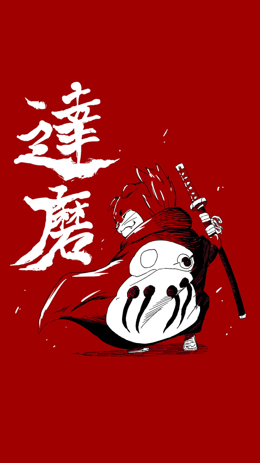 Daruma Fanart I found and cleaned up to be in . The original was too pixelated and looked a bit dark. I fixed the color, lines, object size, position and expanded the HD phone wallpaper
