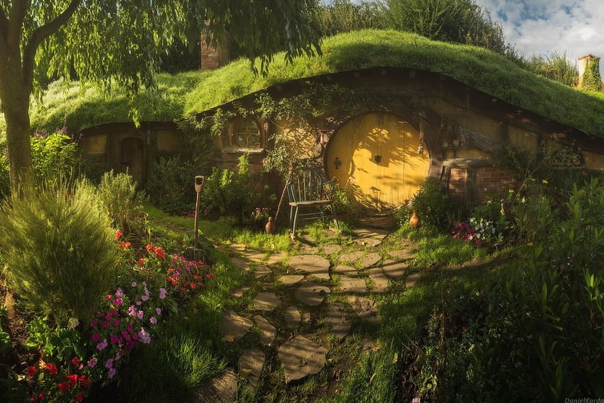 녹지, 정원, 주택, 그래픽 HD 월페이퍼