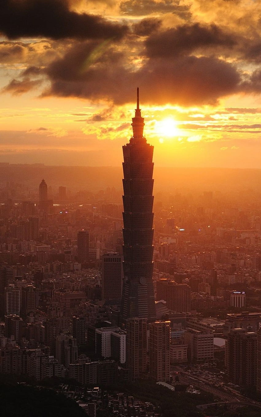 Taipei Financial Center Sunset Skyline iPhone 6 Plus, Finanzen iPhone HD-Handy-Hintergrundbild