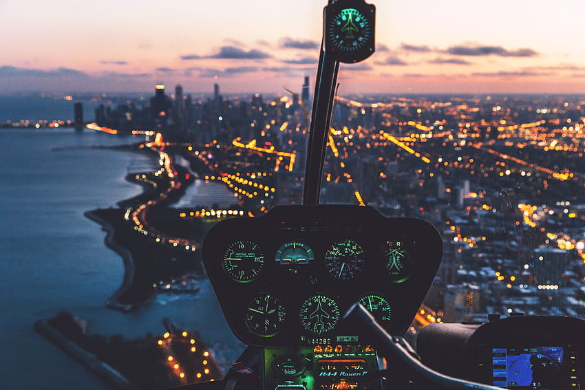 Glare, , , Night City, Control Panel, Pilot, Helicopter HD wallpaper