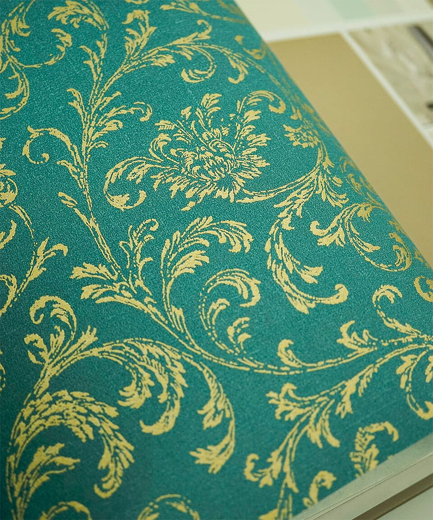 Royal Gold Leaves Florals Roll tapeten vintage blumenmuster. floral . rollroll HD phone wallpaper