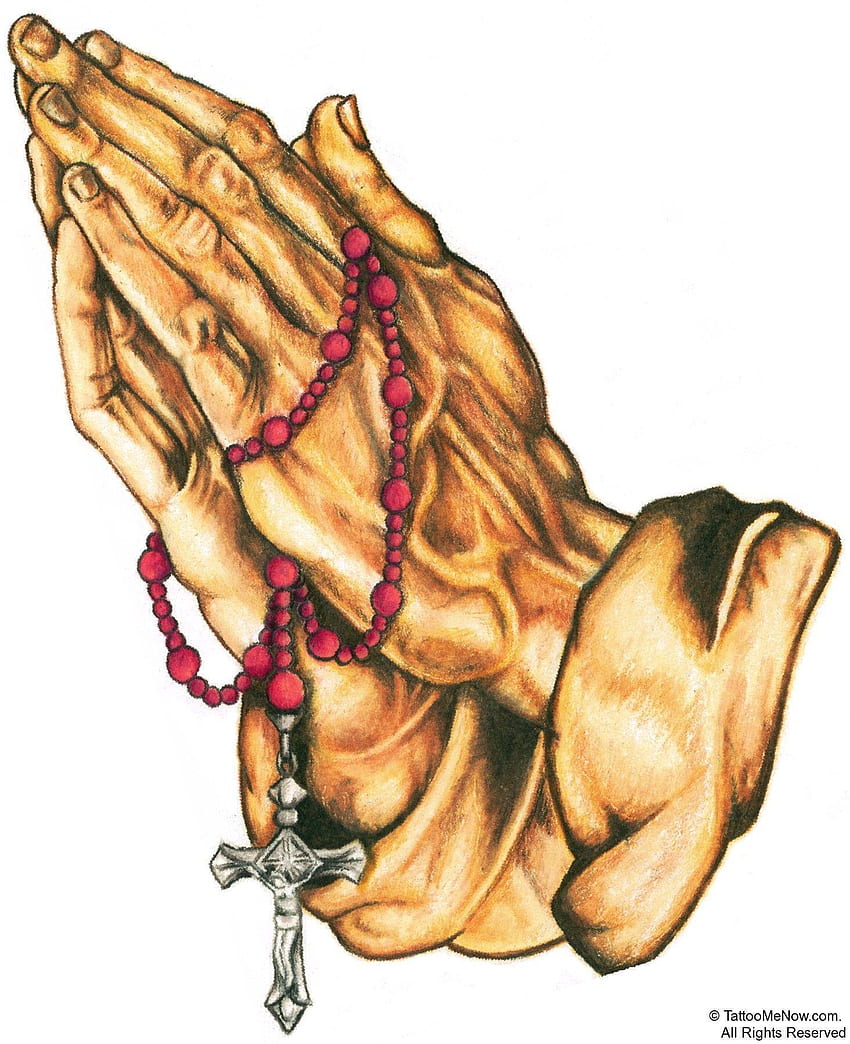 Manos rezando con rosario fondo de pantalla del teléfono