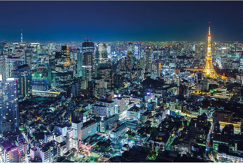 – Tokyo City – Gece Dekorasyon Manzarası Metropolis Tokio Tower Panorama Japonya Cosmopolitan City Seyahat Dekoru Duvar Resmi (82..1in - cm) HD duvar kağıdı