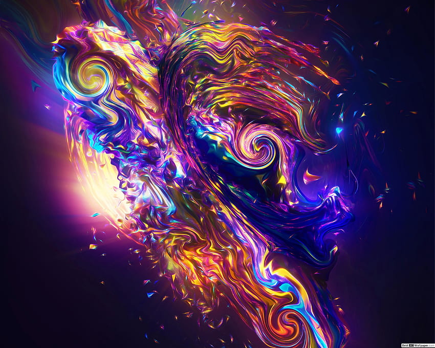 Vibrant Abstract Waves - Sci Fi, Dark Vibrant HD wallpaper