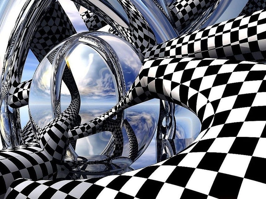 Geistige Illusionen. 30 überwältigende optische Täuschungen, dunkle 3D-Illusion HD-Hintergrundbild