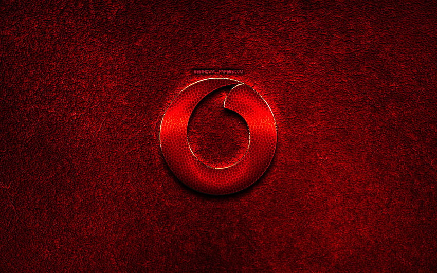 Logótipo Vodafone, Fundo Pedra Vermelha, Criativo, Vodafone - Círculo - - papel de parede HD