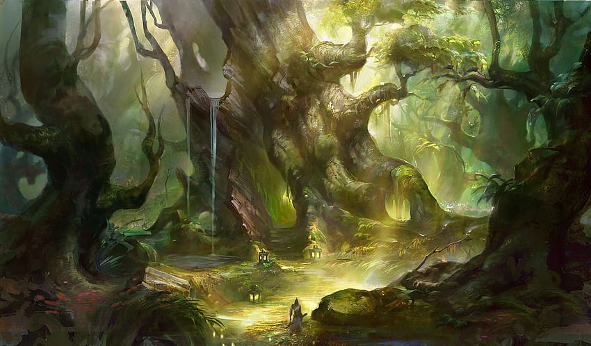 Fantasiewald. Fantasiewald, Wald, Fantasie, mittelalterlicher Wald HD-Hintergrundbild
