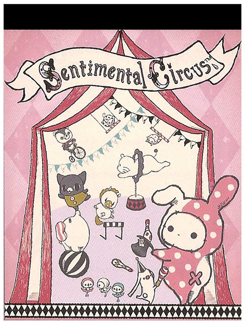 Mini bloc de notas de San X Sentimental Circus: Circus. Blocs de notas kawaii fondo de pantalla del teléfono