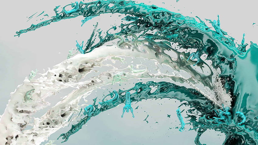 Paint Splash Grün und Weiß WQ 1440p HD-Hintergrundbild