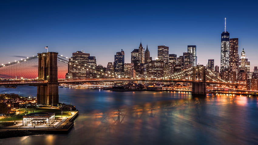 Manhattan New York City USA Brooklyn Bridge Bridges, 5760 X 3240 HD wallpaper