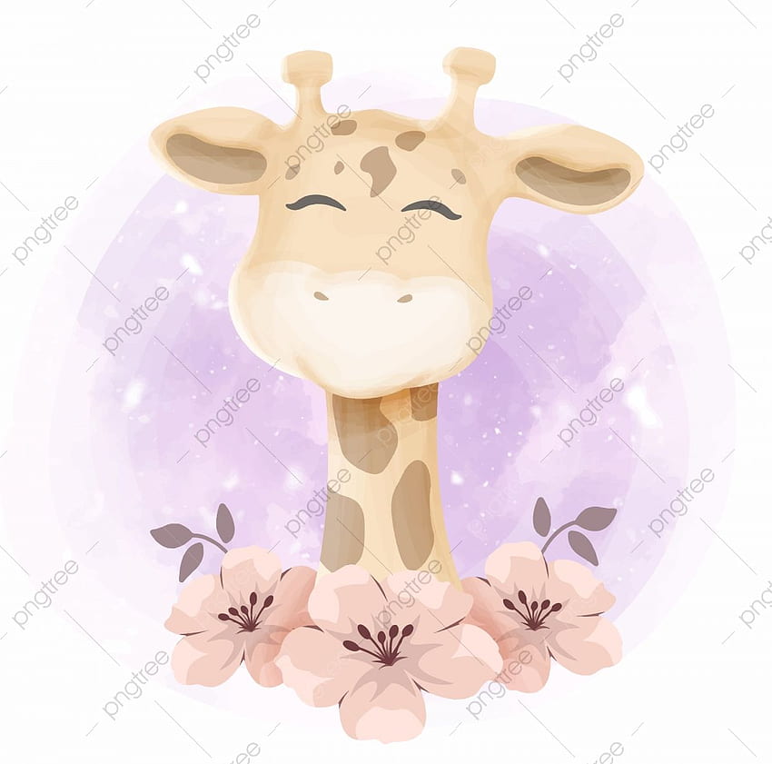 Baby Shower Little Cute Giraffe, Adorable, Animal, Art PNG and Vector with Transparent Background for HD wallpaper