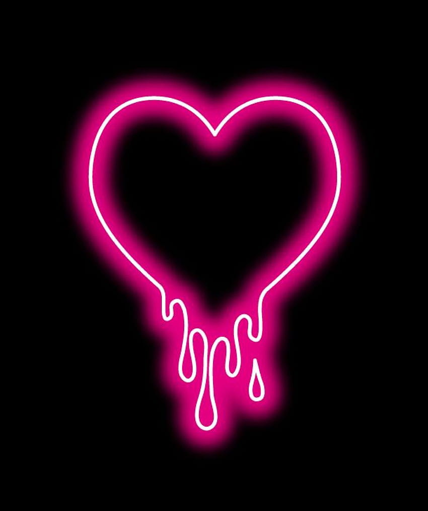 Dark Neon Pink Heart - , Dark Neon Pink Heart Background on Bat HD phone wallpaper