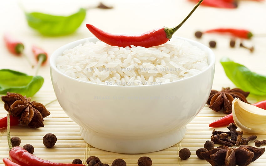 ryż miska żywności chili abstrakcyjna grafika Tapeta HD