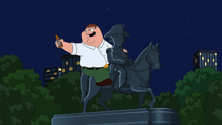 Peter Griffin on the statue - Family Guy HD wallpaper
