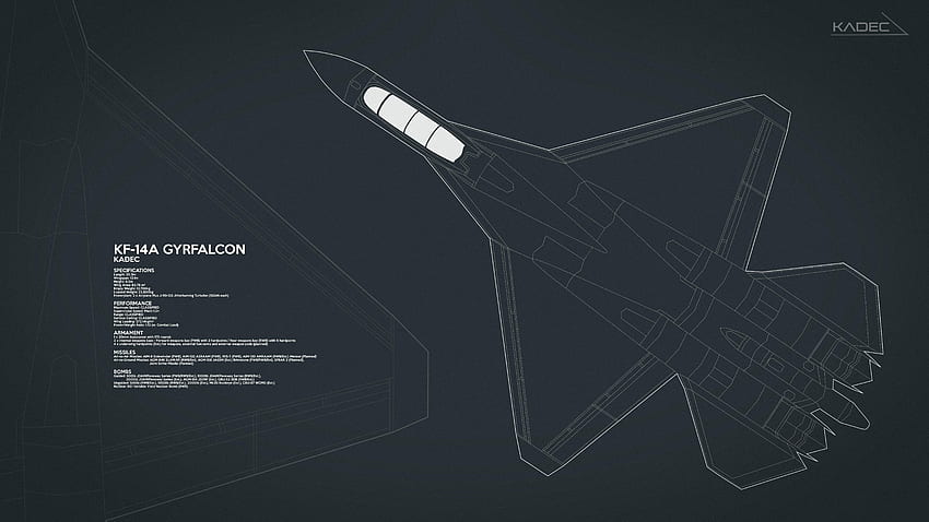KADEC KF 14A Resolution (Blueprint Style): KerbalSpaceProgram, Flugzeug-Blueprint HD-Hintergrundbild