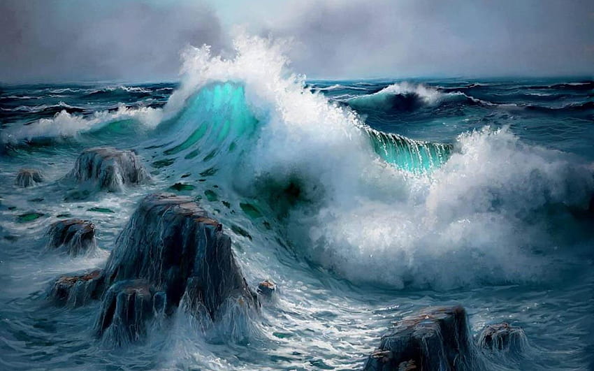 En İyi Okyanus Dalgaları Canlı HD duvar kağıdı