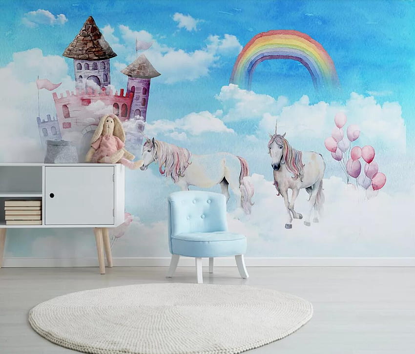 Nordic Moderne Licorne Murale 3D Papiers Peints Enfants Chambre Décoration Murale Contact Papier Amélioration De L'Habitat Couverture Murale - Hot Deal C75. cig Fond d'écran HD