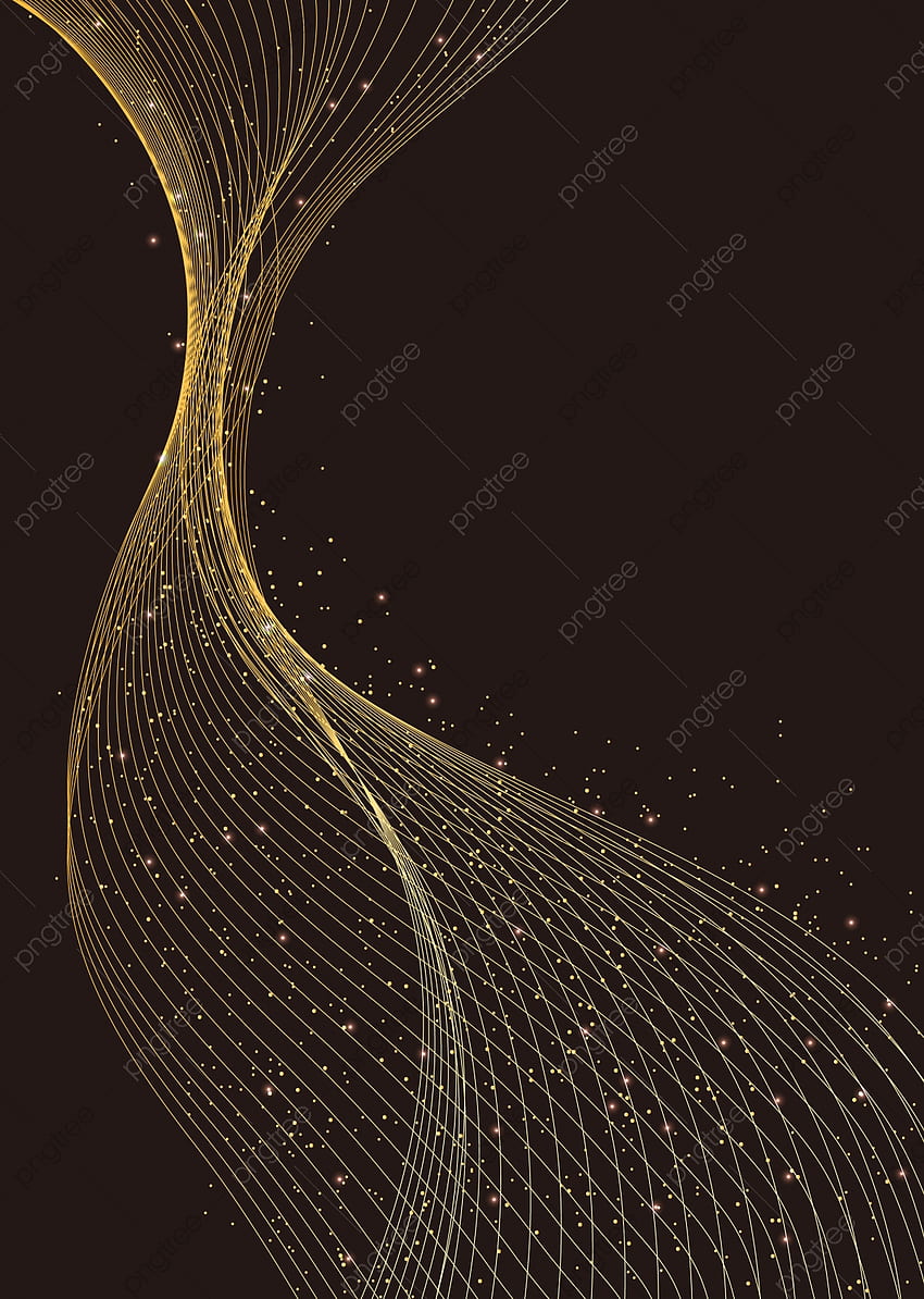 Linha de fundo de curva de partícula dourada, partícula, partículas de ouro, fundo de espaço para Papel de parede de celular HD