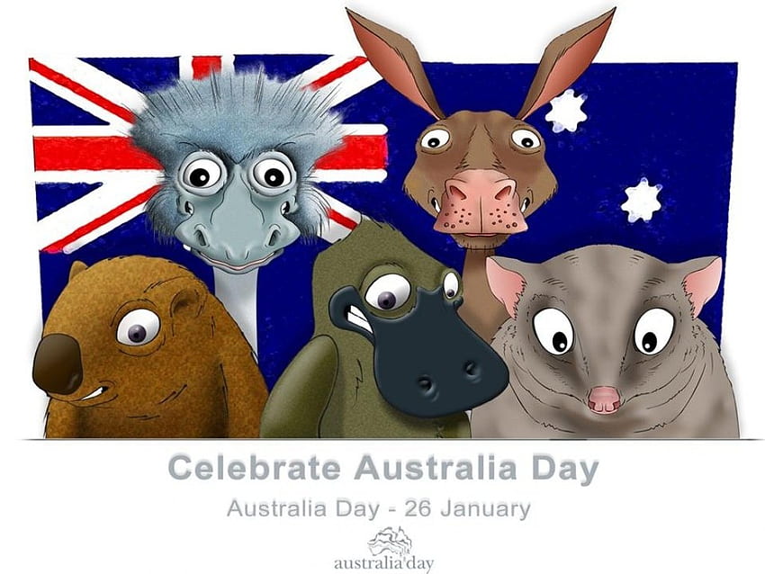 Día de Australia, Día, Emú, Canguro, Australia, Platipus, Possom, Wombat fondo de pantalla