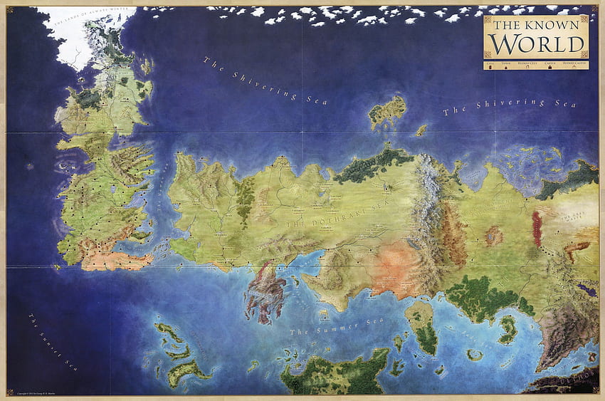 Game Of Thrones Bilinen Dünya Haritası HD duvar kağıdı