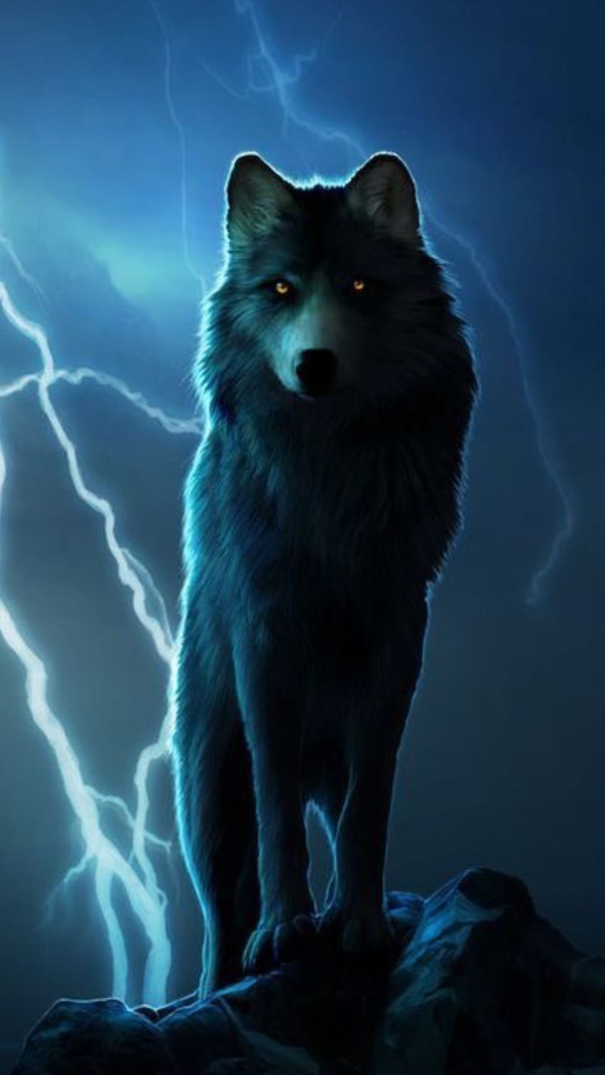 Blue Lightning Wolf HD phone wallpaper | Pxfuel