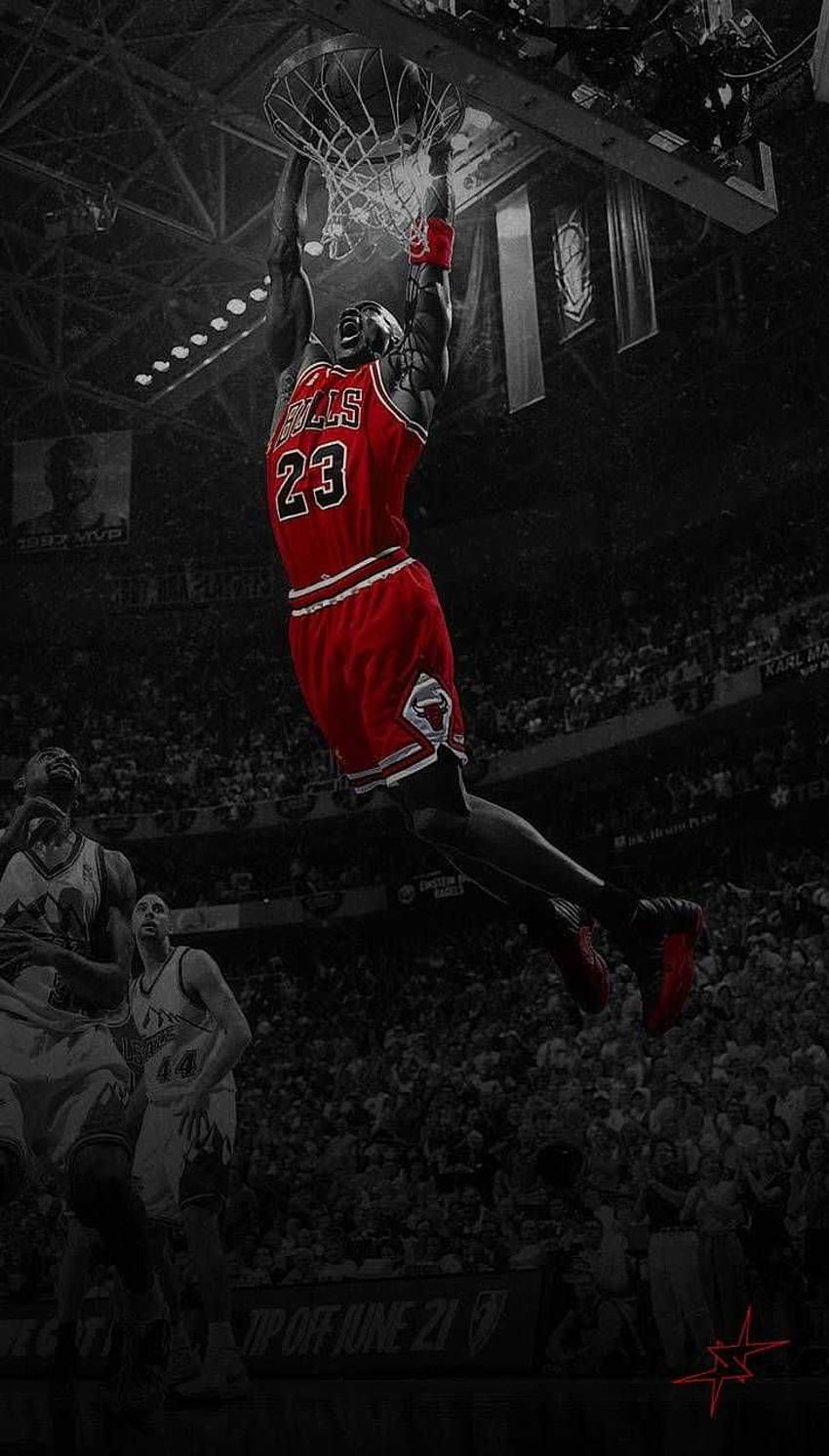 Download Kobe Bryant competing with Michael Jordan Wallpaper | Wallpapers .com