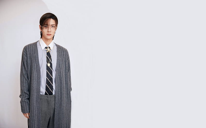 Lunettes, bel acteur chinois, cravate, Wang Yibo, homme asiatique - Résolution: Fond d'écran HD