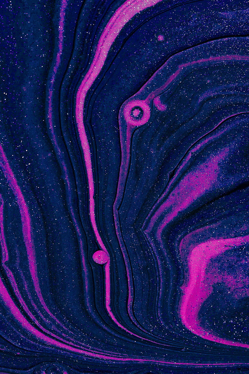 Stains, glitter, texture, dark blue-pink artwork HD phone wallpaper