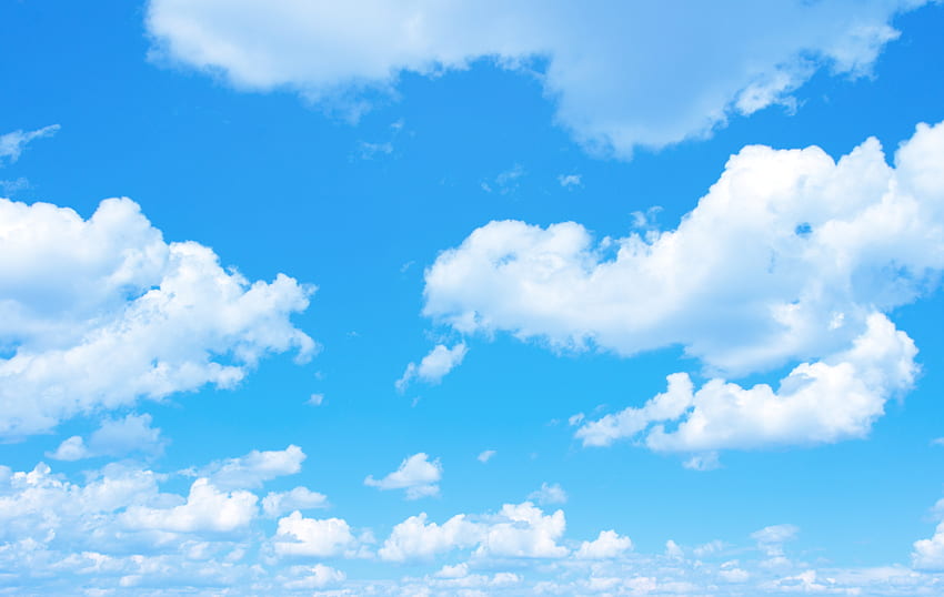 小さな雲のある青い空 QLA コンサルティング パワーポイント テンプレートのクリップ アートの背景、水色の空 高画質の壁紙
