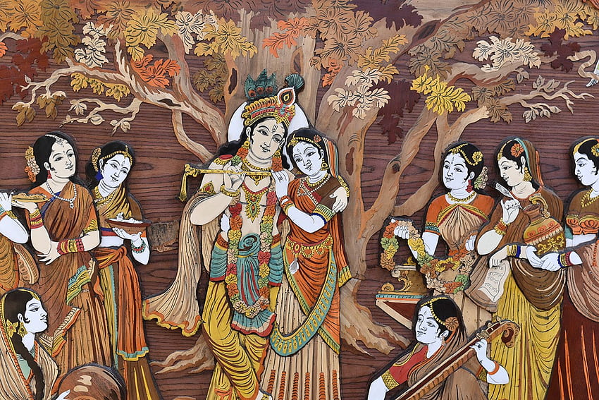 インドのヒンズー教の神クリシュナとラダをオンラインで購入, インド神話 高画質の壁紙
