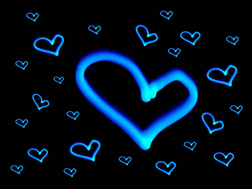 Blue neon heart HD wallpapers | Pxfuel