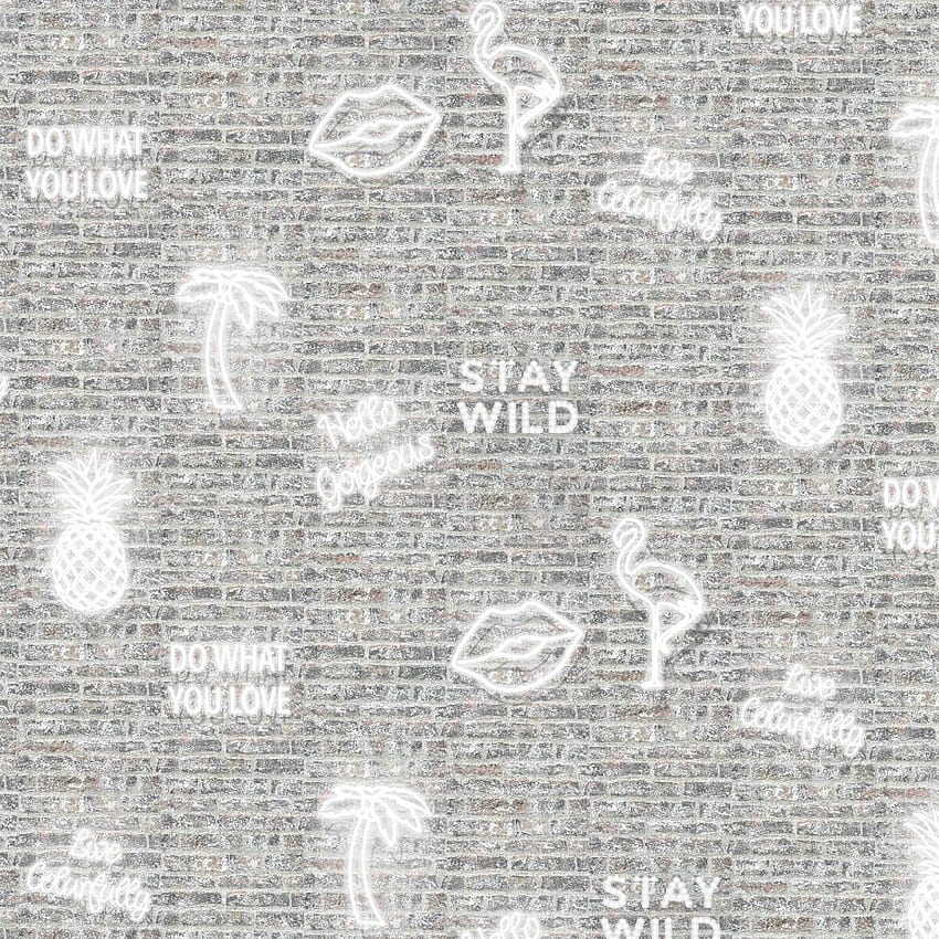 Stay Wild White Neon Brick โดย Woodchip & Magnolia วอลล์เปเปอร์โทรศัพท์ HD