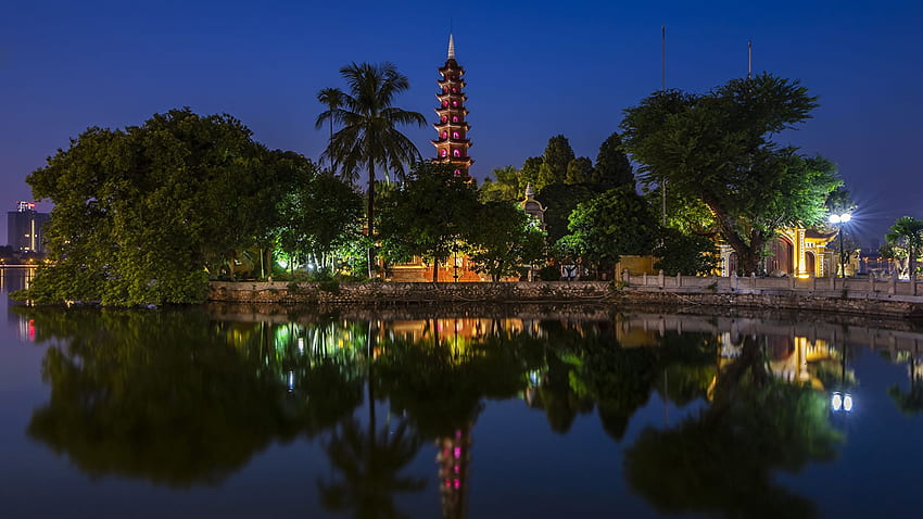 Vietnam Hanoi Tran Quoc Pagoda Nature Night temple, Vietnam Street HD ...