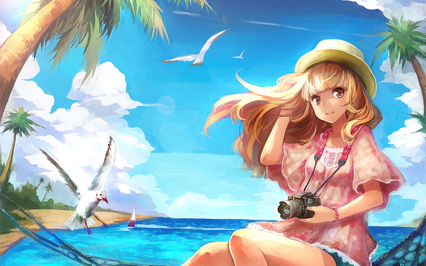 Summer Beach Anime Wallpaper 4K HD PC 2420f