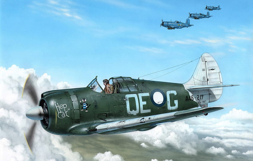 avcı, uçak, sanat, uçak, havacılık, 2. Dünya Savaşı, için Boomerang, bölüm авиация HD duvar kağıdı