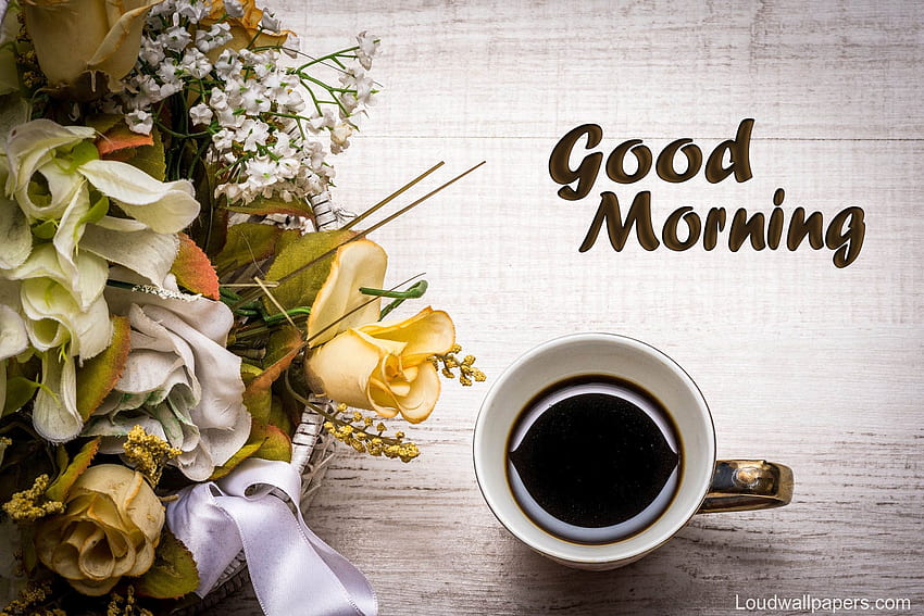 Beautiful Good Morning With Flowers Wishes HD wallpaper