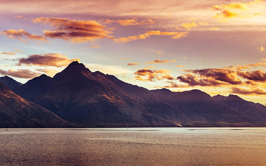 Landscape, Nature, Sunset, Twilight, Mountain, Lake, Dusk HD wallpaper