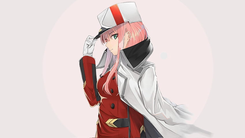Rouge, uniforme, zéro deux, anime girl Fond d'écran HD