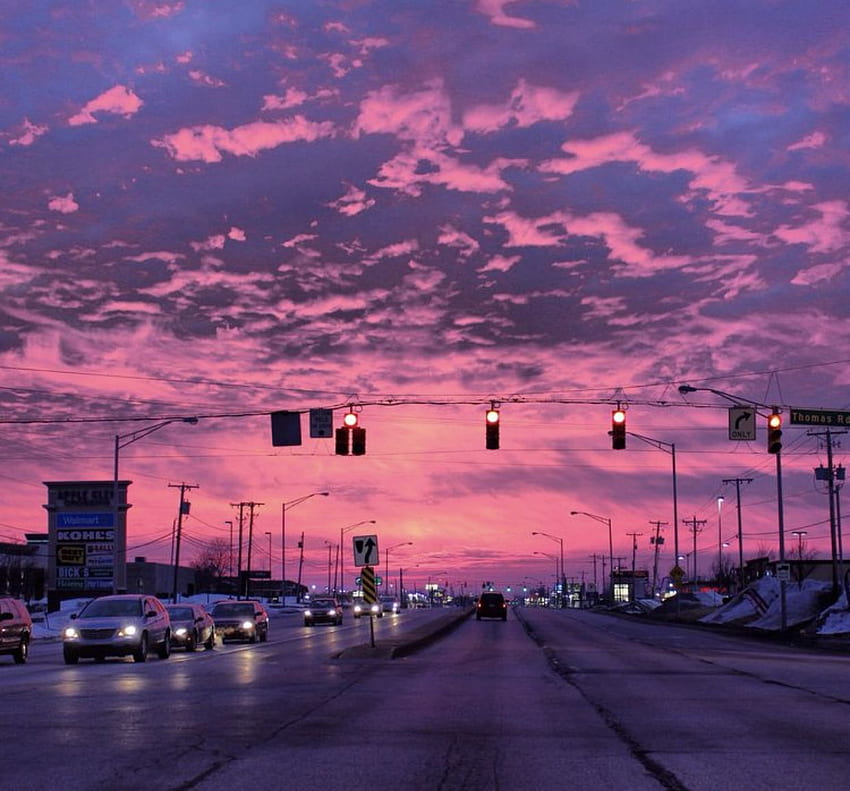 estetika langit merah muda. Langit ungu, Langit estetis, Estetis, Kota Langit Estetis Wallpaper HD