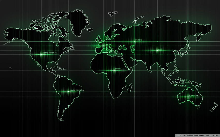 mapa do mundo verde papel de parede HD