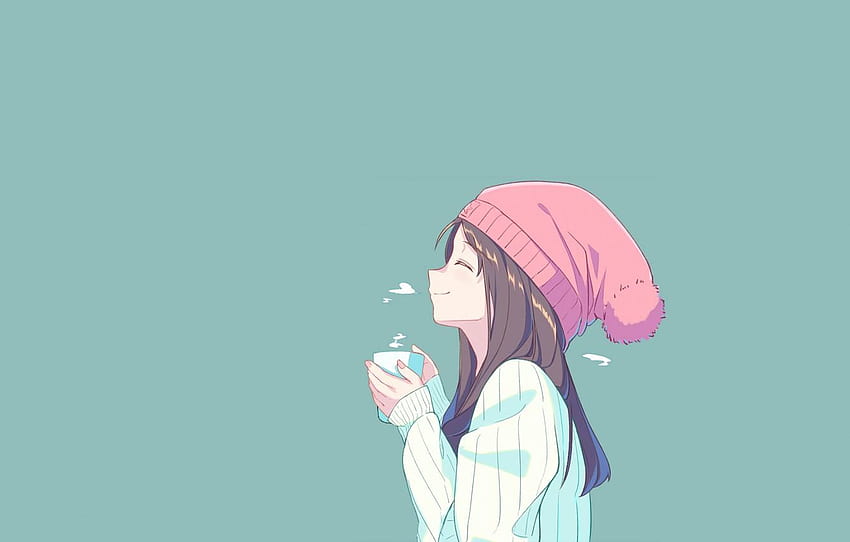 Anime bebiendo café, cafetería Anime fondo de pantalla