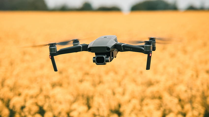 quadcopter, drone, flight, flowers HD wallpaper