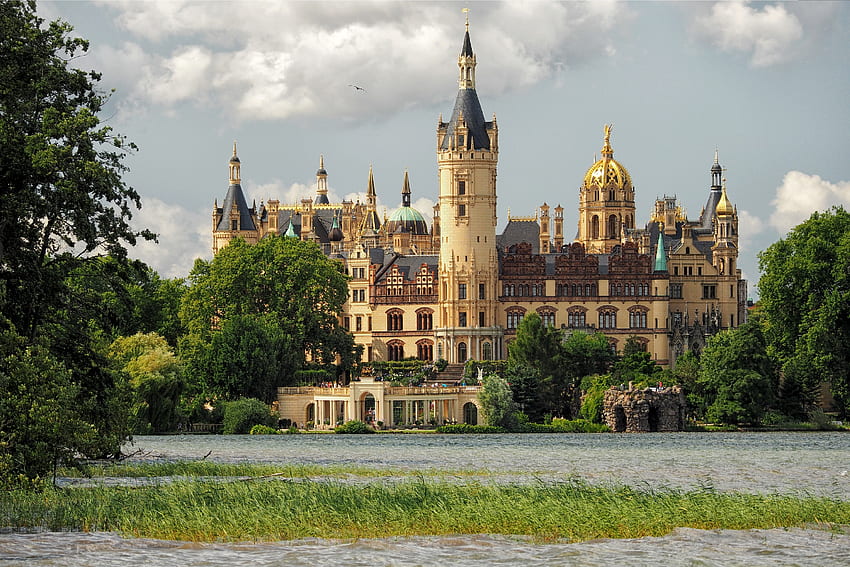 Castillo de Schwerin, Alemania, medieval, Alemania, agua, castillo fondo de pantalla
