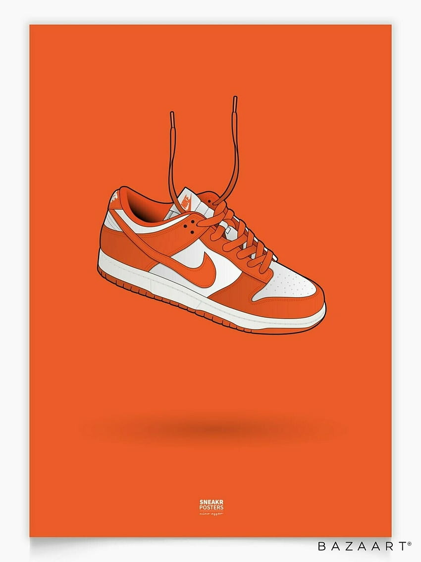 Nike Dunk Low, orange, chaussures Fond d'écran de téléphone HD