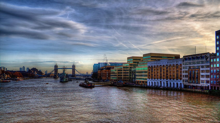 Kota, Kapal, London, Gedung, Sore, Thames Wallpaper HD