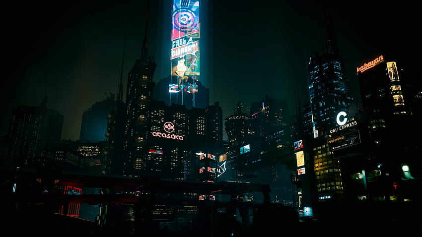 Cyberpunk 2077 Night City Cityscape Dark Cyberpunk Neon City Lights Atmosphere Lights - 해상도: HD 월페이퍼