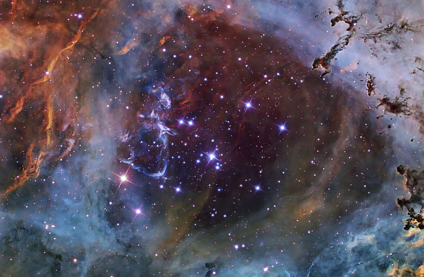 In the Heart of the Rosette Nebula, nebula, galaxy, fun, space, cool, stars HD wallpaper