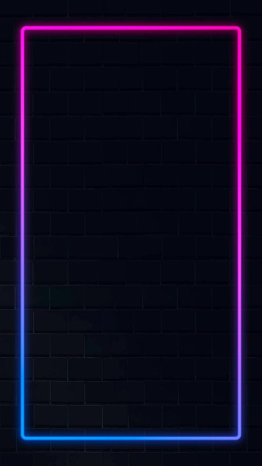 Różowa i niebieska neonowa ramka Neonowa ramka na ciemnym wektorze tła. / Aum. Światło neonowe, neon, neon iphone, niebieski fioletowy neon Tapeta na telefon HD